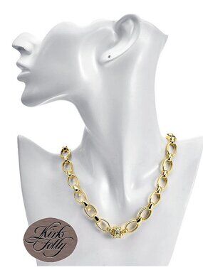 Kirks Folly The Midas Touch Oval Link Magnetic Interchangeable Necklace Goldtone